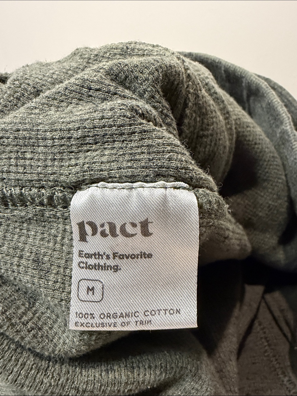 Pact Men’s 100% Organic Cotton Heathered Green Shorts Elastic Waist Drawstring M - Picture 5 of 5
